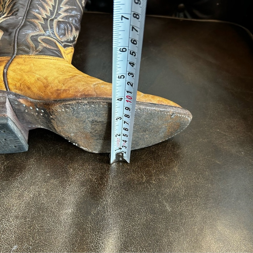 Tony Lama Menβs Brown and Tan Cowboy size 7.5D (Standard Width) - Picture 10 of 10